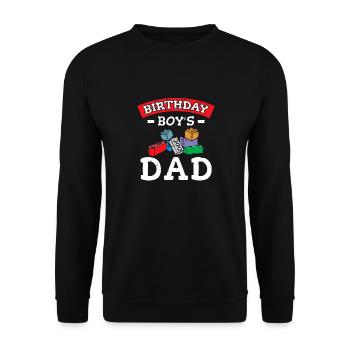 Le père d’un garçon d’anniversaire construit des blocs de construction - Sweat-shirt Unisexe - noir - Devant - Alina (178cm) & Michal (187cm)