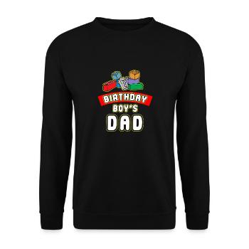 Le père d’un garçon d’anniversaire construit des blocs de construction - Sweat-shirt Unisexe - noir - Devant - Alina (178cm) & Michal (187cm)