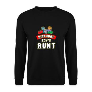 Bauklötze Der Tante Des Geburtstagskindes - Unisex Pullover - Schwarz - Vorne - Alina (178cm) & Michal (187cm)
