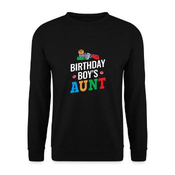 Blocs de construction de la tante du garçon d’anniversaire - Sweat-shirt Unisexe - noir - Devant - Alina (178cm) & Michal (187cm)