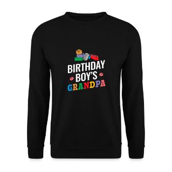 Birthday boy Grandpa building blocks - Unisex Sweatshirt - black - Front - Alina (178cm) & Michal (187cm)