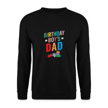 Le père d’un garçon d’anniversaire construit des blocs de construction - Sweat-shirt Unisexe - noir - Devant - Alina (178cm) & Michal (187cm)