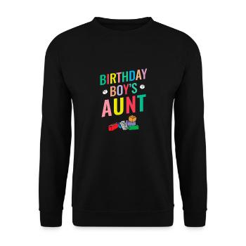 Blocs de construction de la tante du garçon d’anniversaire - Sweat-shirt Unisexe - noir - Devant - Alina (178cm) & Michal (187cm)