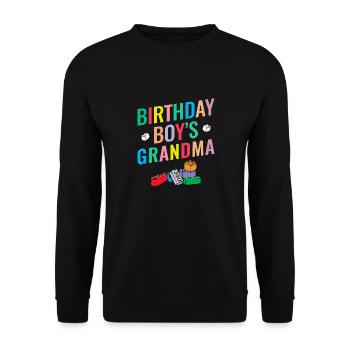Birthday Kids Grandma Building Blocks - Unisex Sweatshirt - black - Front - Alina (178cm) & Michal (187cm)