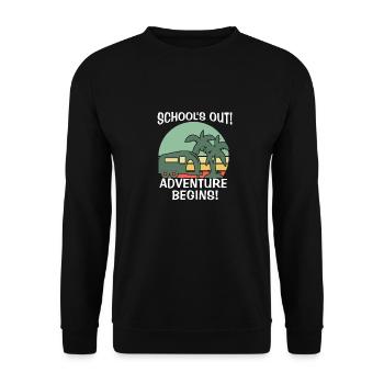 L’aventure des écoles commence à faire du camping - Sweat-shirt Unisexe - noir - Devant - Alina (178cm) & Michal (187cm)