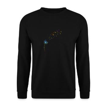Pissenlit avec motif papillon - Sweat-shirt Unisexe - noir - Devant - Alina (178cm) & Michal (187cm)