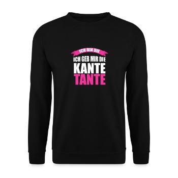 Lustiges Lieblingstante Tante Trinken Geschenk - Unisex Pullover - Schwarz - Vorne - Alina (178cm) & Michal (187cm)