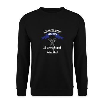 Lustiger Maler Geselle Meister Maler Lackierer - Unisex Pullover - Schwarz - Vorne - Alina (178cm) & Michal (187cm)