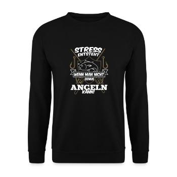 Fischer Spruch Angelmotiv Geschenk Hobbyangler - Unisex Pullover - Schwarz - Vorne - Alina (178cm) & Michal (187cm)