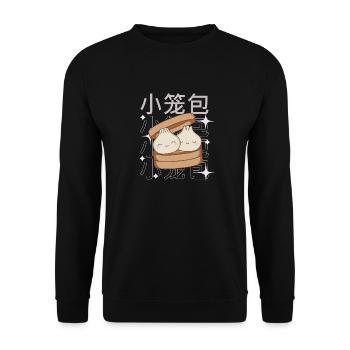 Cute Dumplings Dim Sum Asia Food - Unisex Sweatshirt - black - Front - Alina (178cm) & Michal (187cm)