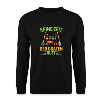 KEINE ZEIT DER GRATEN RUFT - Unisex Pullover - Schwarz - Vorne - Alina (178cm) & Michal (187cm)