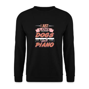 I Just Love Dogs & Piano Retro Pianist Designs - Sweat-shirt Unisexe - noir - Devant - Alina (178cm) & Michal (187cm)