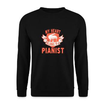 Mon cœur appartient à un pianiste Pianiste rétro - Sweat-shirt Unisexe - noir - Devant - Alina (178cm) & Michal (187cm)