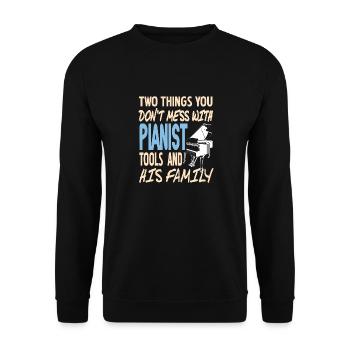 Two Things You Don't Mess With Pianist Cool Retro - Unisex Pullover - Schwarz - Vorne - Alina (178cm) & Michal (187cm)