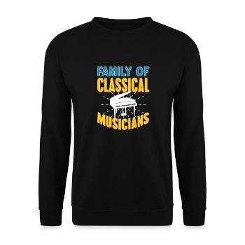 Family Of Classical Musicians Retro Pianist - Unisex Sweatshirt - black - Front - Alina (178cm) & Michal (187cm)