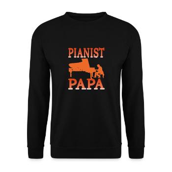 Pianist PAPA Retro Vintage Piano Designs - Unisex Pullover - Schwarz - Vorne - Alina (178cm) & Michal (187cm)