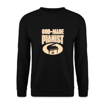 Pianiste divin Rétro Funny Piano Designs - Sweat-shirt Unisexe - noir - Devant - Alina (178cm) & Michal (187cm)