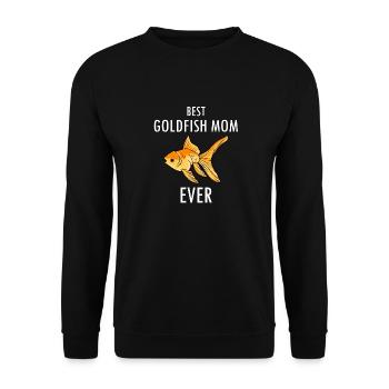 Goldfish Mom Ironic Saying Aquaristics Fan - Unisex Sweatshirt - black - Front - Alina (178cm) & Michal (187cm)