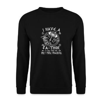 Vathor - Father's Day and Son Gift Viking - Unisex Sweatshirt - black - Front - Alina (178cm) & Michal (187cm)