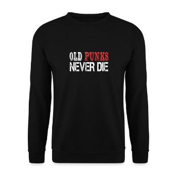Alter Mann Punk Rock Musik Fan Konzert Heavy - Unisex Pullover - Schwarz - Vorne - Alina (178cm) & Michal (187cm)