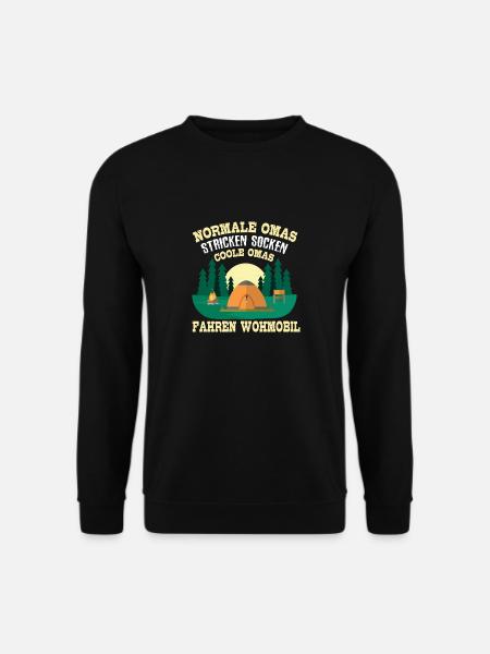 Witziger Spruch Coole Oma Omi Geschenk Wohnwagen - Unisex Pullover - Schwarz
