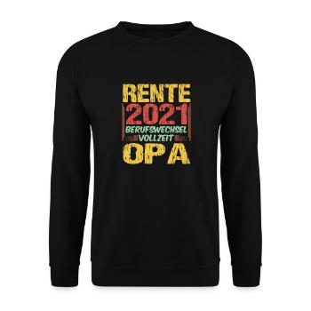 Ruhestand Spruch Renteneintritt Geschenk Opa - Unisex Pullover - Schwarz - Vorne - Alina (178cm) & Michal (187cm)