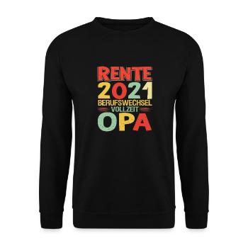Renteneintritt Opa Großvater Abschiedsgeschenk - Unisex Pullover - Schwarz - Vorne - Alina (178cm) & Michal (187cm)