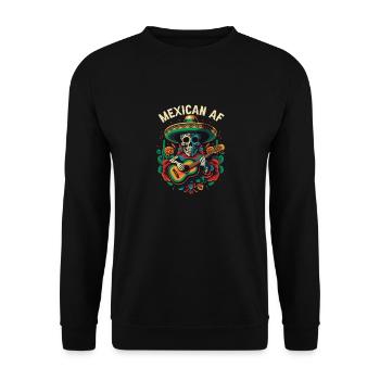 Mexican AF Mexico Pride Country Mexcellent - Unisex Pullover - Schwarz - Vorne - Alina (178cm) & Michal (187cm)