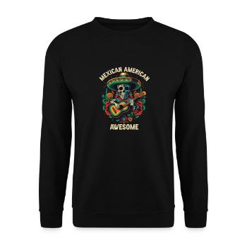 Mexicain Américain Awesome America Mexique Américain M - Sweat-shirt Unisexe - noir - Devant - Alina (178cm) & Michal (187cm)