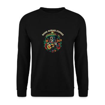 Nacho Average Stepdad Mexican Food Fathers Day Mex - Unisex Pullover - Schwarz - Vorne - Alina (178cm) & Michal (187cm)