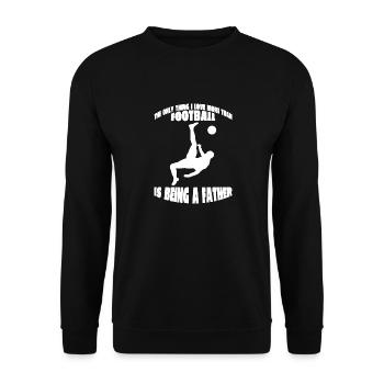 Fußballmannschaft Dad Fußball Vater Fußballspieler - Unisex Pullover - Schwarz - Vorne - Alina (178cm) & Michal (187cm)