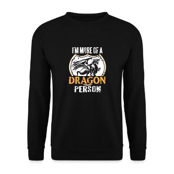 I'm More Of A Dragon Person Retro Mythological - Unisex Sweatshirt - black - Front - Alina (178cm) & Michal (187cm)