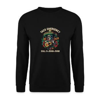 Taco Emergency Call 9 Juan Juan Mexican Food Taco - Unisex Sweatshirt - black - Front - Alina (178cm) & Michal (187cm)