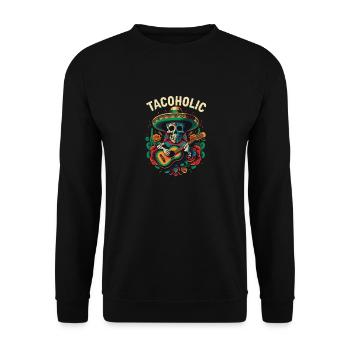 Tacoholic Taco Eater Mexican Food Foodie Mexico - Unisex Pullover - Schwarz - Vorne - Alina (178cm) & Michal (187cm)