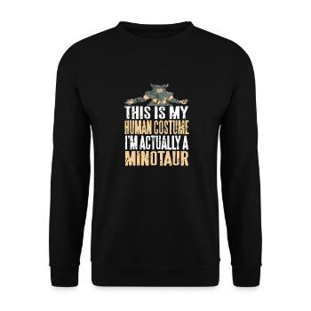 This Is My Human Costume I'm Actually A Minotaur - Unisex Pullover - Schwarz - Vorne - Alina (178cm) & Michal (187cm)