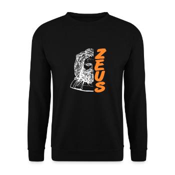 ZEUS Cool Retro Greek God Mythological Designs - Unisex Sweatshirt - black - Front - Alina (178cm) & Michal (187cm)