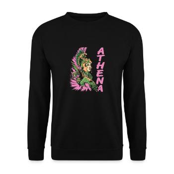 ATHENA Cool Retro Greek God Mythological Designs - Unisex Sweatshirt - black - Front - Alina (178cm) & Michal (187cm)
