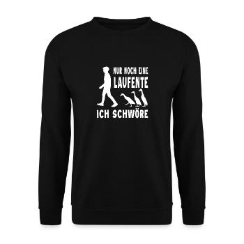 Laufenten indische Laufente Flaschenente Ente - Unisex Pullover - Schwarz - Vorne - Alina (178cm) & Michal (187cm)