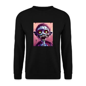 A Cute Cartoon Zombie #7 - Unisex Pullover - Schwarz - Vorne - Alina (178cm) & Michal (187cm)