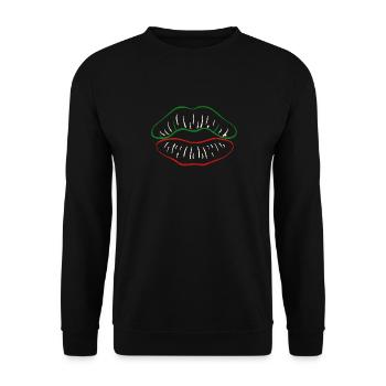 Mexikanische Flagge Lippen küssen Cinco De Mayo - Unisex Pullover - Schwarz - Vorne - Alina (178cm) & Michal (187cm)