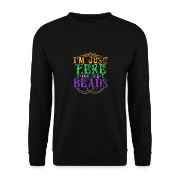 Je suis juste ici pour le défilé des perles du Mardi Gras - Sweat-shirt Unisexe - noir - Devant - Alina (178cm) & Michal (187cm)
