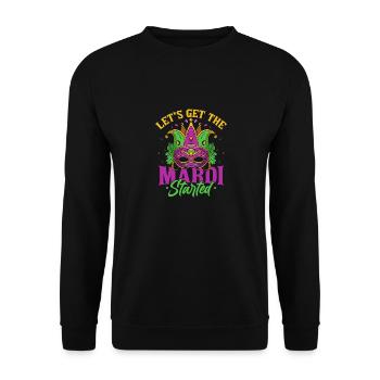 Let's Get The Mardi Started Mardi Gras Parade - Unisex Sweatshirt - black - Front - Alina (178cm) & Michal (187cm)