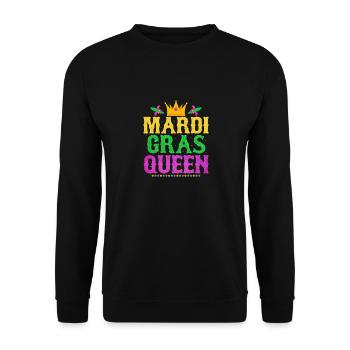 Mardi Gras Queen Parade BeadsParty - Unisex Sweatshirt - black - Front - Alina (178cm) & Michal (187cm)