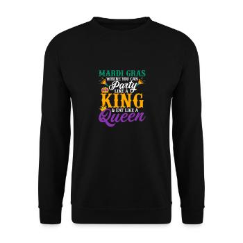 Mardi Gras Where You Can Party Like A King Parade - Unisex Sweatshirt - black - Front - Alina (178cm) & Michal (187cm)