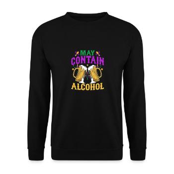 May Contain Alcohol Mardi Gras Parade - Unisex Sweatshirt - black - Front - Alina (178cm) & Michal (187cm)