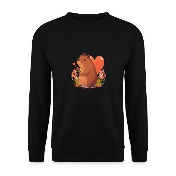Belle capybara - Sweat-shirt Unisexe - noir - Devant - Alina (178cm) & Michal (187cm)