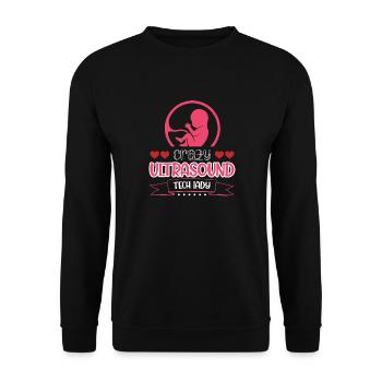 Verrückte Ultraschall-Tech-Dame - Unisex Pullover - Schwarz - Vorne - Alina (178cm) & Michal (187cm)