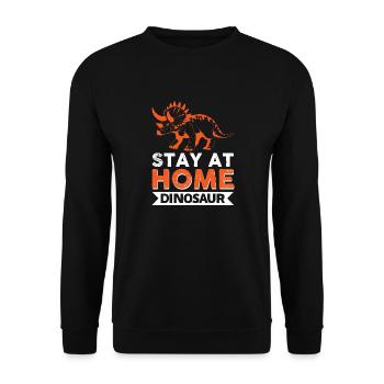 Bleib zu Hause Dinosaurier - Unisex Pullover - Schwarz - Vorne - Alina (178cm) & Michal (187cm)