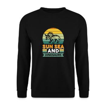 Soleil, mer et dinosaures - Sweat-shirt Unisexe - noir - Devant - Alina (178cm) & Michal (187cm)