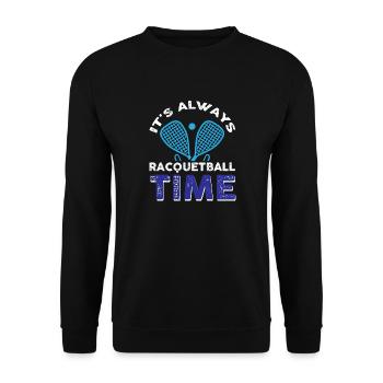It's Always Racquetball Time - Unisex Sweatshirt - black - Front - Alina (178cm) & Michal (187cm)